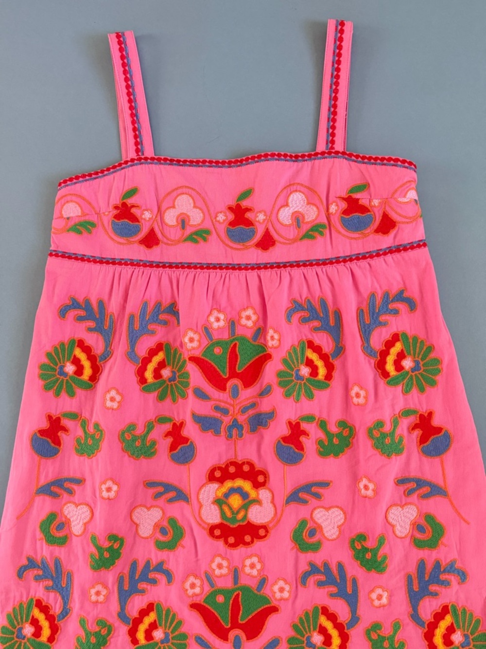 NWT J.Marie Landon Pink Embroidered Sleeveless Preppy Vacation Midi Dress - Picture 7 of 9